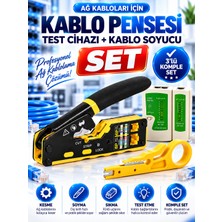 RJ45 Kablo Sıkma Pensesi + Kablo Soyucu + RJ45 RJ11 Test Cihazı 3’lü Set