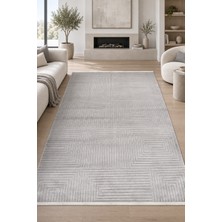 Ally Carpet Avisya Ulima Gri Özel Ölçü Salon Oturma Odası Halısı Akrilik Robot Süpürge Uyumlu Kolay Temizlenebil