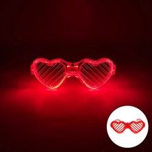 Çetiner Group Mey Ithalat® Kırmızı LED Işıklı Kalp Gözlük – 3 Modlu Parti & Glow Gözlüğü