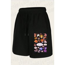 Zoka Wear Unisex Mushroom Name Tasarım Baskılı Şort