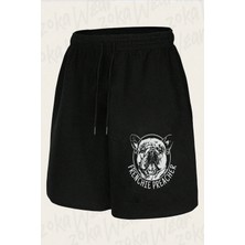 Zoka Wear Unisex French Bulldog Mama Realistic Tasarım Baskılı Şort