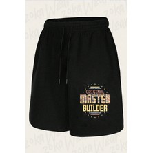 Zoka Wear Unisex Original Master Builder Tasarım Baskılı Şort