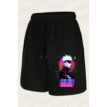 Zoka Wear Unisex Jujutsu Kaisen Satoru Gojo Karakter Tasarım Baskılı Şort