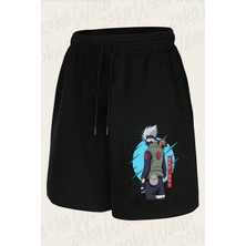 Zoka Wear Unisex Naruto Kakashi Hatake Kar Tasarım Baskılı Şort