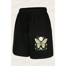 Zoka Wear Unisex Chinese Moon Moth Animal Tasarım Baskılı Şort