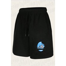 Zoka Wear Unisex Goku Milk Moon Tasarım Baskılı Şort