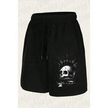 Zoka Wear Unisex Mistic Skull Tasarım Baskılı Şort