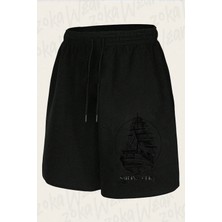 Zoka Wear Unisex Gemi Deniz Denizci Tasarım Baskılı Şort