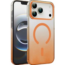 Efnaz Style Apple iPhone 17 Pro Glossy Magsafe Kapak - Turuncu