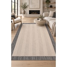 Ally Carpet Vetro Grafen Bej Gri Sisal Görünümlü Robot Süpürge Uyumlu Leke Tutmaz Kolay Temizlenebilir Mutfak Sa