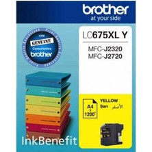 Brother LC675XL Sarı Yüksek Kapasiteli Orijinal Kartuş