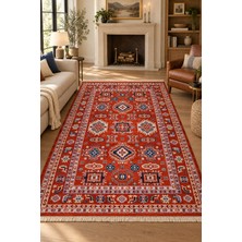 Ally Carpet Kamza Pusat Anadolu Kilim Desenli Kaymaz Taban Robot Süpürge Uyumlu Oturma Odası Salon Halısı