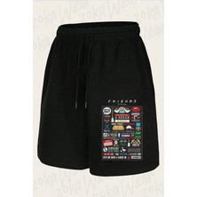 Zoka Wear Unisex Friends, Central Perk, Dizi Tasarım Baskılı Şort