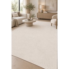 Ally Carpet Rever Zyron Modern Beyaz Yıkanabilir Kaymaz Taban Robot Süpürge Uyumlu Salon Mutfak Oturma Odası Hal