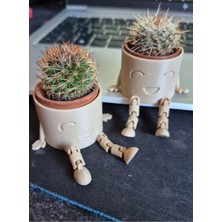 Kanem3D Neşeli Bacaklar Mini Saksı - Dekoratif Bacaklı Kaktüs ve Sukulent Saksısı