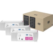 Hp 81-C5068A Kırmızı Orijinal Kartuş Üçlü Paket