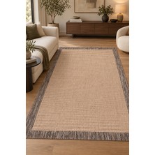 Ally Carpet Vetro Grafen Bej Sisal Görünümlü Mutfak Salon Oturma Odası Robot Süpürge Uyumlu Leke Tutmaz Evcil Ha