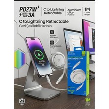 Toyigoo Acl ACK-121: 27W Pd Geri Çekilebilir Type-C Lightning Kablo  - Lisinya