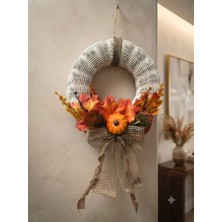 Mood Concept El Yapımı Dekoratif Hasır Rattan Bambu Kapı Çelengi – Sonbahar Temalı Duvar ve Dış Kapı Süsü