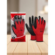 Eli Iş Güvenlik Eldiveni 10 Xl Kırmızı Siyah