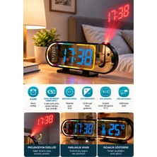 Mey İthalat Mey Ithalat® LED Dijital Masa Saati Şık Tasarım Alarm Özelliği Parlaklık Ayarı Sıcaklık ve 12 24 Saat Gösterimi