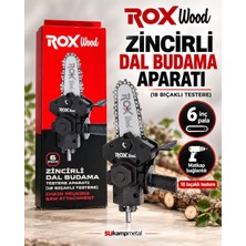Rox Wood 6 Inç Matkap Bağlantılı Zincirli Dal Budama Testere Aparatı – 18 Bıçaklı