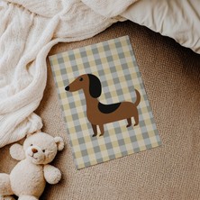 Domirus Damalı Sosis Köpek Çocuk Odası Posteri Çerçevesiz Poster Duvar Dekorasyonu
