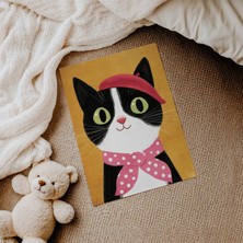 Domirus Şirin Kedi Çocuk Odası Posteri Çerçevesiz Poster Duvar Dekorasyonu