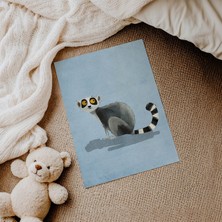 Domirus Şaşıran Lemur Çocuk Odası Posteri Çerçevesiz Poster Duvar Dekorasyonu