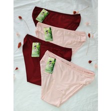 Bambu Kadın Külot 4'lü Paket  Bordo&pembe Renk – Yumuşak Dokulu, Nefes Alan Günlük Iç Çamaşırı