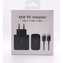 Özmen Samsung Galaxy S23 Ultra Uyumlu 45 Watt Hızlı Şarji Aleti - Usb-C Adaptör ve Kablo - Siyah