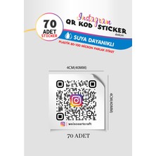 Woisco 70 Adet Instagram Qr Kodlu Yapışkanlı Etiketi Sticker - Kişiye Özel Isim Etiket - Plastik Parlak Etiket - Suya Dayanıklı (4X4CM) Düz