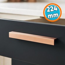Nzb Metal 224 mm 22.4 cm Parlak Bronz Uzun Mobilya Çekmece Dolap Kulpları Mutfak Dolabı Kapak Kulbu