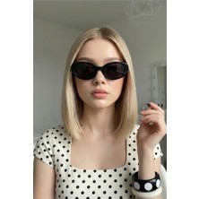 Clodi Monaco Vintage Siyah Gold Detaylı Oval Ultra Hafif UV400 Filtreli Kadın Güneş Gözlüğü