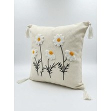 40X40 cm Papatya Desenli Kırlent Kılıfı, 2 Adet Set