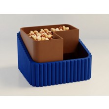 Luord-Store 3D Baskı Fıstık Kasesi - Çift Hazneli Kabuk Ayırıcı Sunum Kasesi - Kahverengi