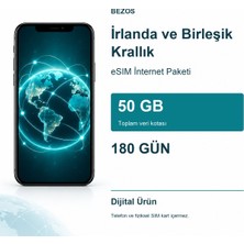 Luord-Store Irlanda Krallık Esim Internet Paketi 50 GB 180 Gün