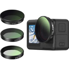 Telesin Osmo Action 5 Pro Filtre Seti Cpl Vnd Uv Action 3 4 Uyumlu Lens Filtresi