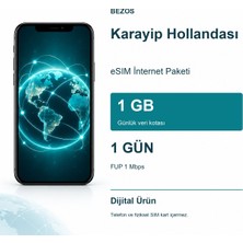 Luord-Store Karayip Hollandası Esim Internet Paketi Günlük 1 GB 1 Gün - Fup 1 Mbps