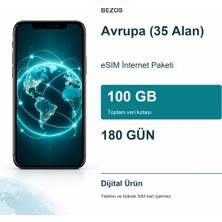 Luord-Store Avrupa (35 Alan) Esim Internet Paketi 100 GB 180 Gün