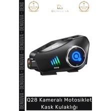 Denguva #kulaklık 1080P Hd Bluetooth Intercom Gürültü Engelleme Su Geçirmez Q28 Kameralı Motosiklet Kask Kulaklığı