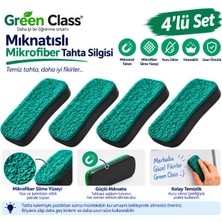 Green Class Mıknatıslı Tahta Silgisi-Microfiber- 4 Adet