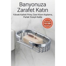 Banyom Home Paslanmaz Pirinç Sümbül Sabunluk - Parlak Krom Lüks Banyo Aksesuarı