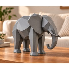 Smug Design 3D Elephant Low Poly Dekoratif Obje