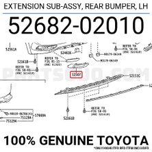 Maher Toyota Auris 2015-2017 Kapak Reflektör Arka Sol (Oem NO:5268202010)