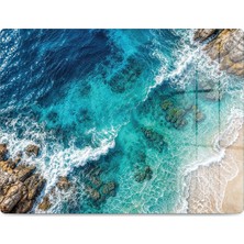 Reflexa Cam Kesme Tahtası Okyanus Görselli Çok Amaçlı 35X25 cm