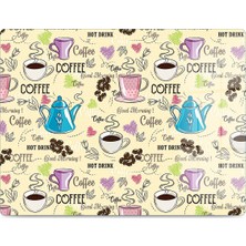 Reflexa Cam Kesme Tahtası Coffee Desenli Çok Amaçlı 35X25 cm
