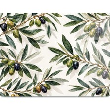 Reflexa Cam Kesme Tahtası Zeytin Desenli Çok Amaçlı 35X25 cm