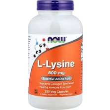 Now L-Lysine Eaa 500 Mg 250 Veg. Capsules - Supports Collagen Synthesis* - Health Immune Functıon