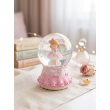 Filamur Pembe Elbiseli Sevimli Kız Temalı Orta Boy Kar Küresi
